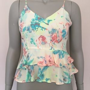 ASTR Pastel Neon Peplum Tank